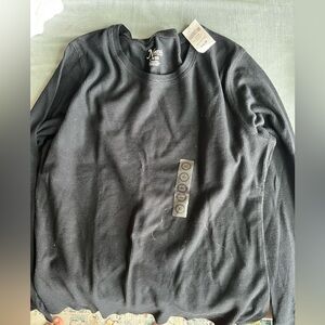 Brand new black waffle long sleeve